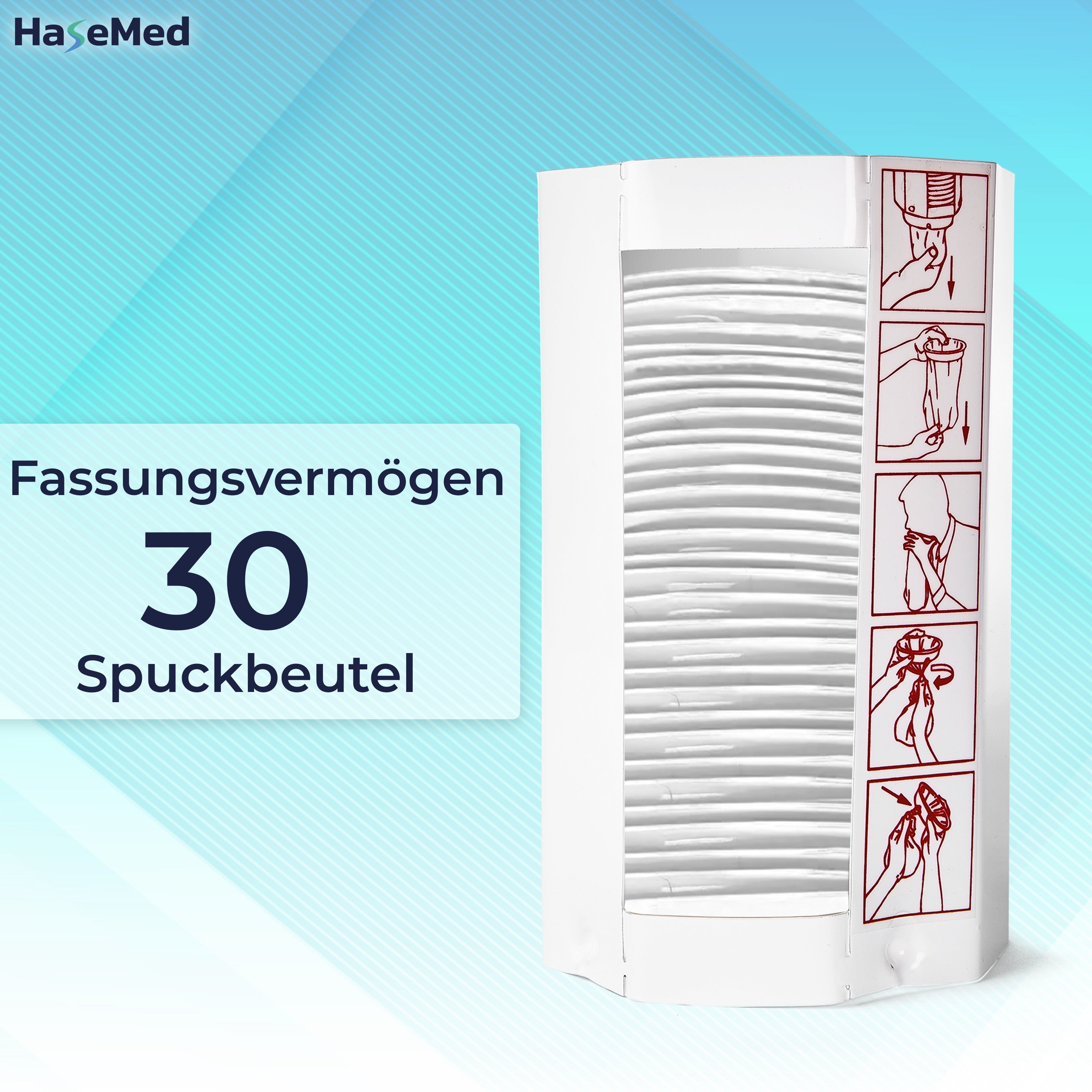 HaseMed metalen dispenser voor spuugzakjes maat M