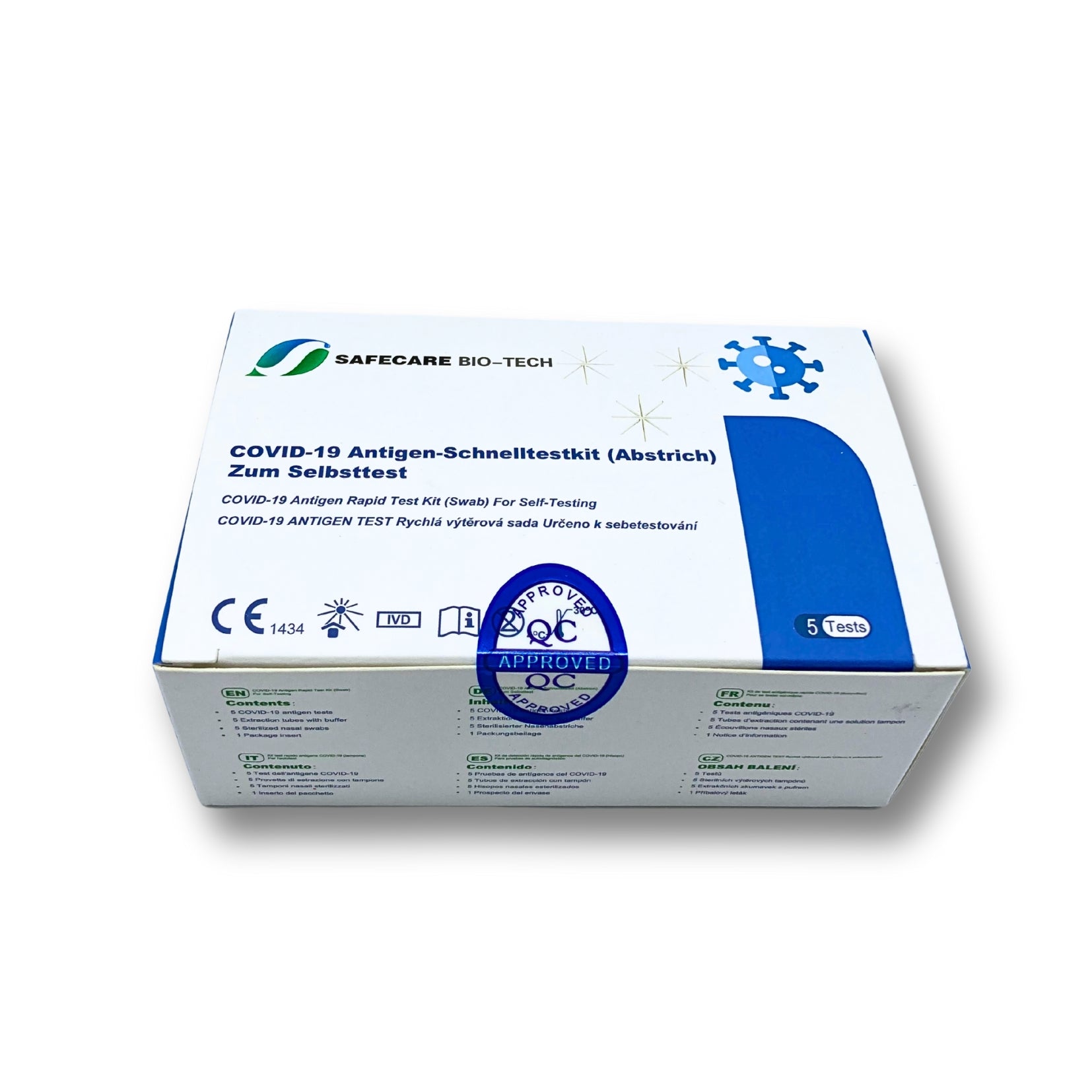 Safecare COVID-19 Corona Antigen Rapid Test Self-Test Nasal 1 Pack = 5 Pieces