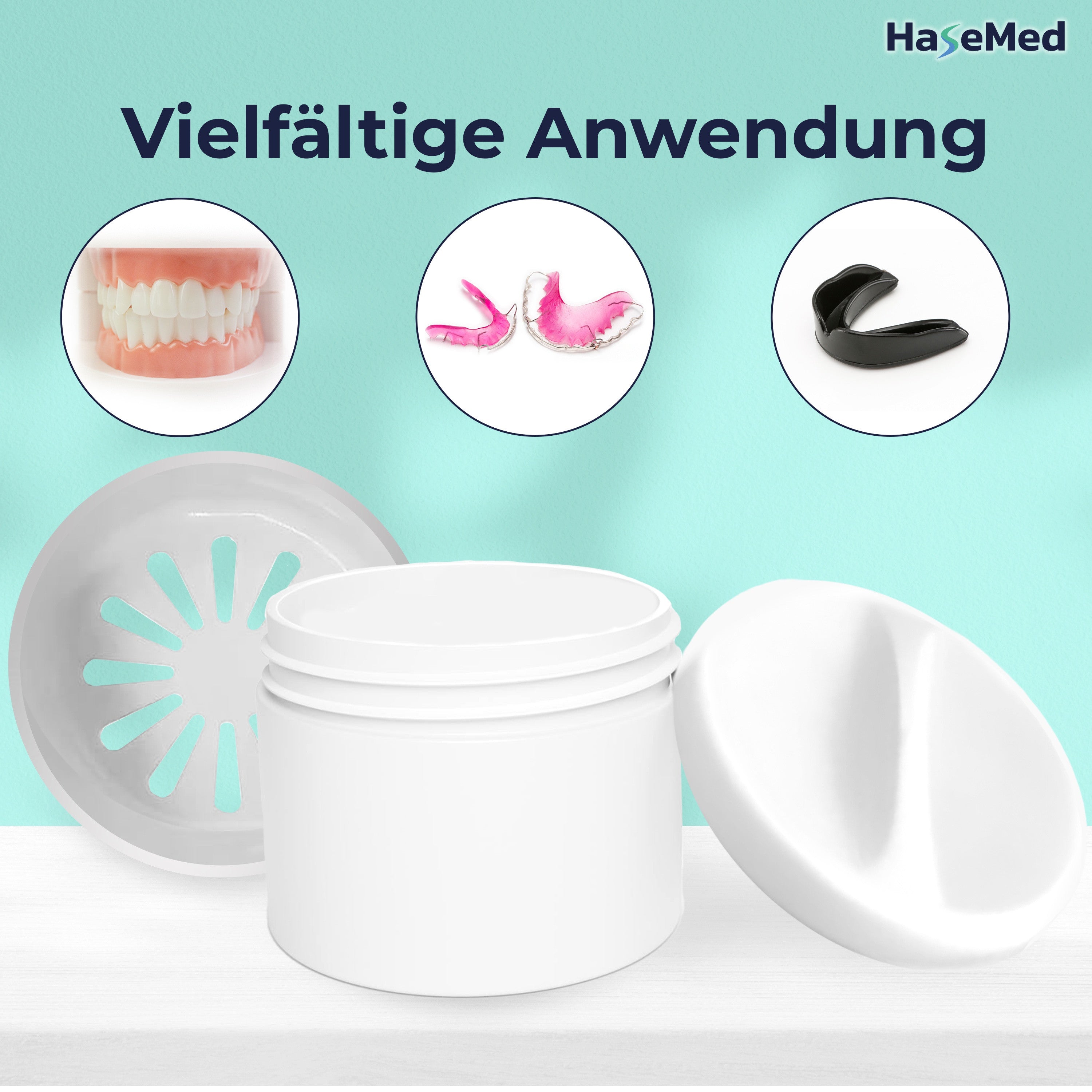 HaseMed Denture Container - Box for Dental Prostheses
