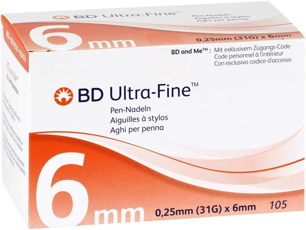 BD Ultra-Fine Pen Needles, 0.25 x 6mm 31G (320523)