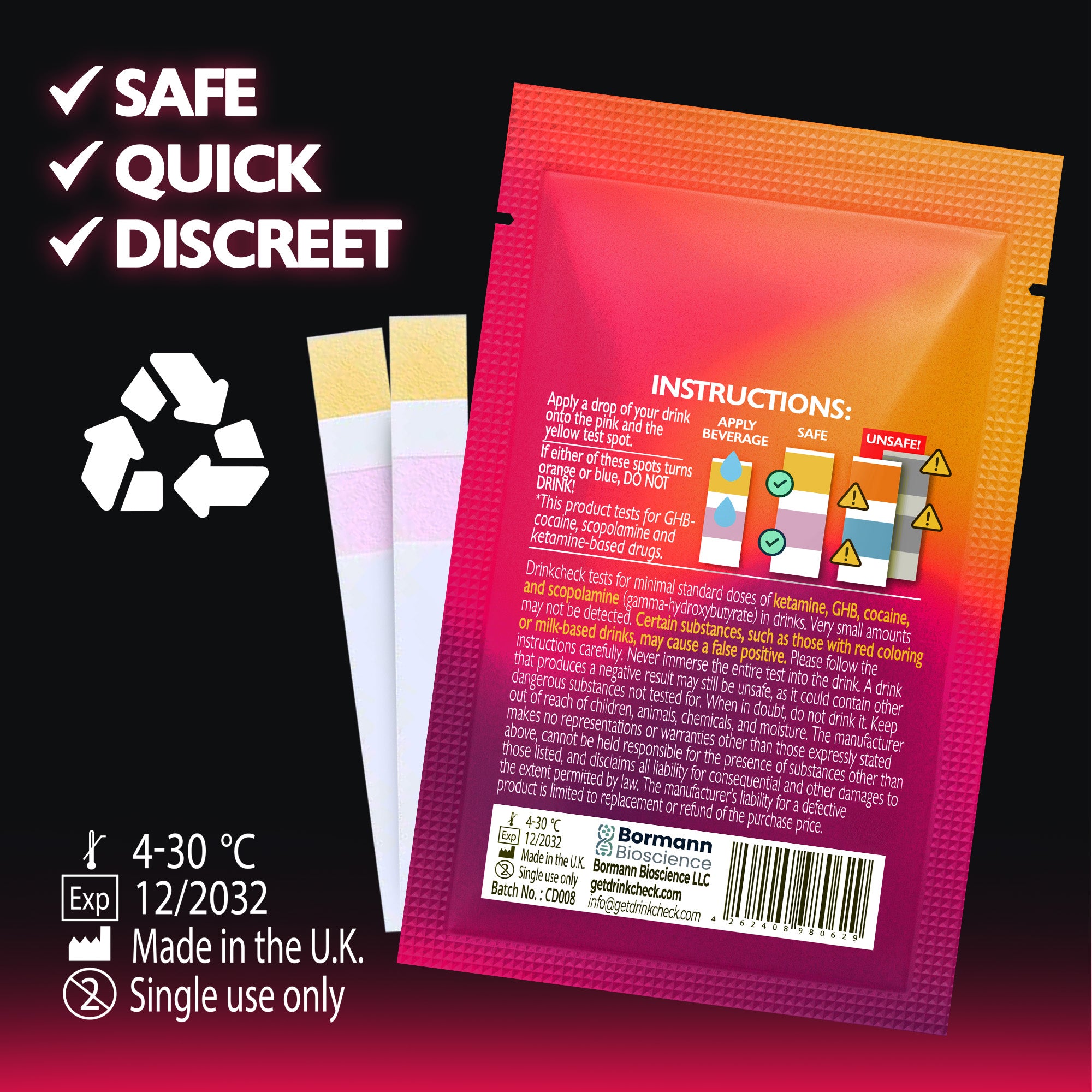 DrinkCheck Drink Spike Test voor GHB en Ketamine