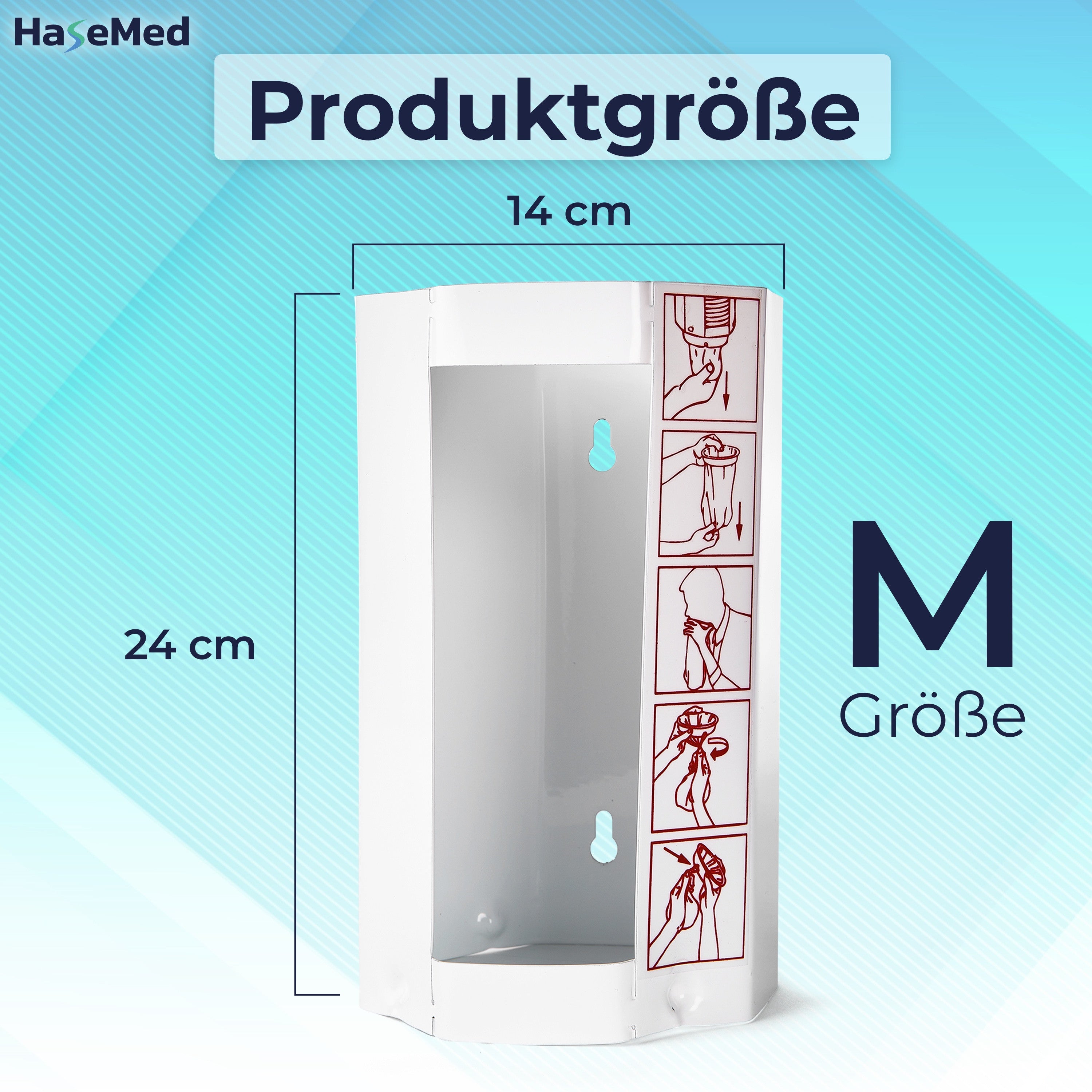 HaseMed metalen dispenser voor spuugzakjes maat M