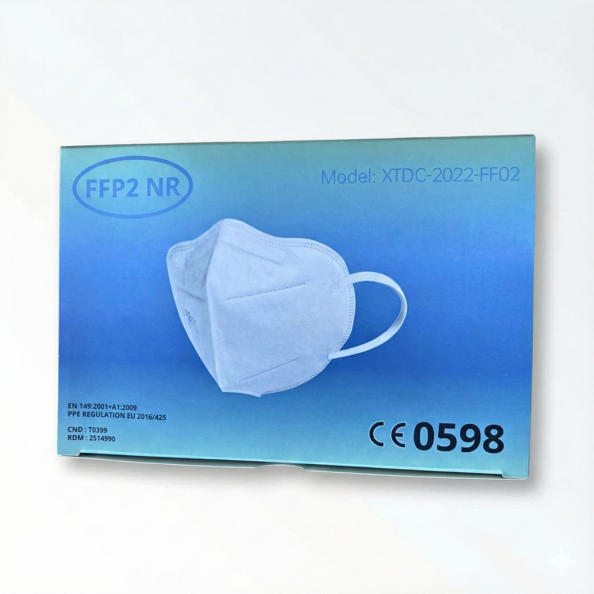 Hasemed Dingcheng FFP2 Mask, CE 5098, White, 1 Pack = 40 Masks