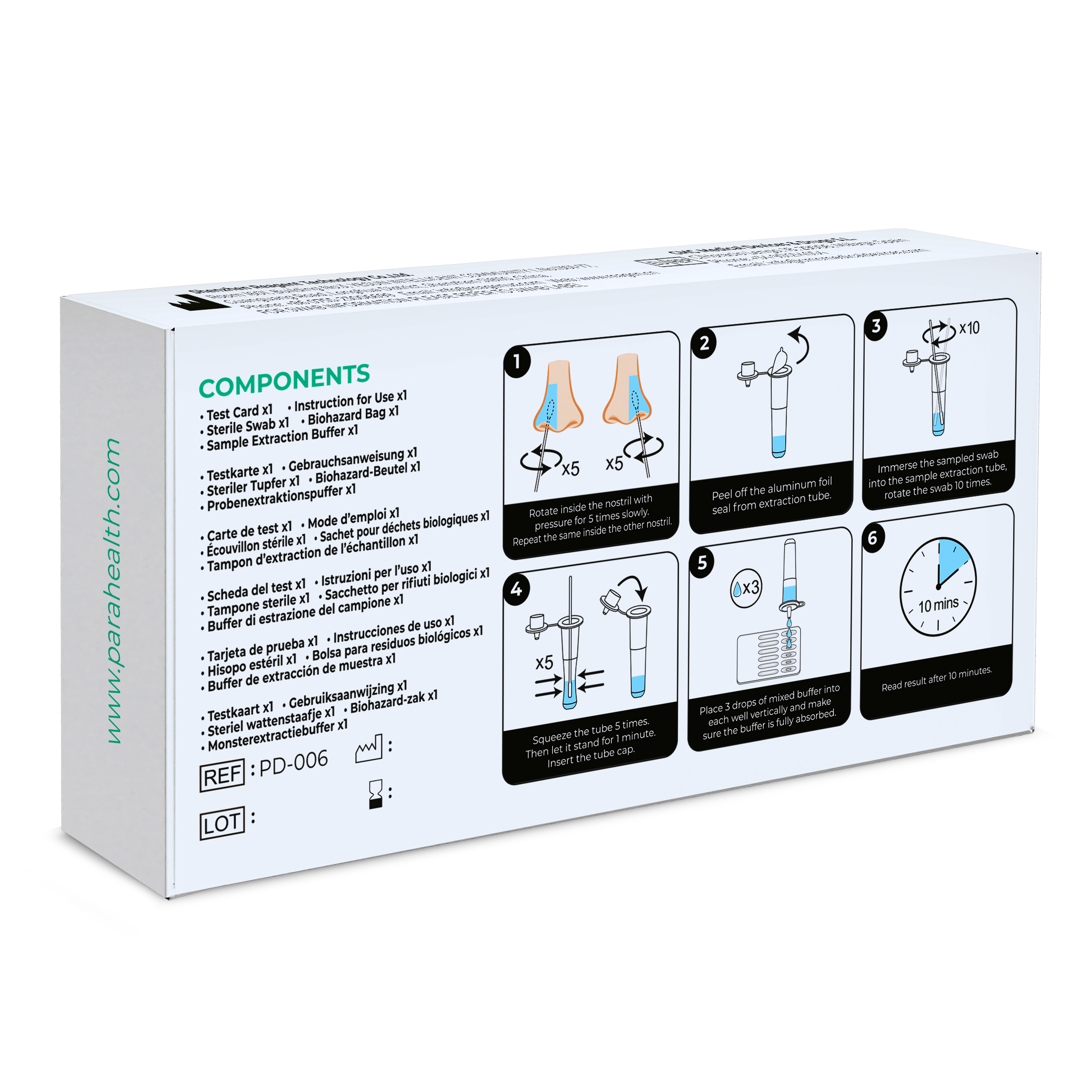 parahealth diagnostics 12-in-1 Sneltest Luchtwegserreger Antigeen
