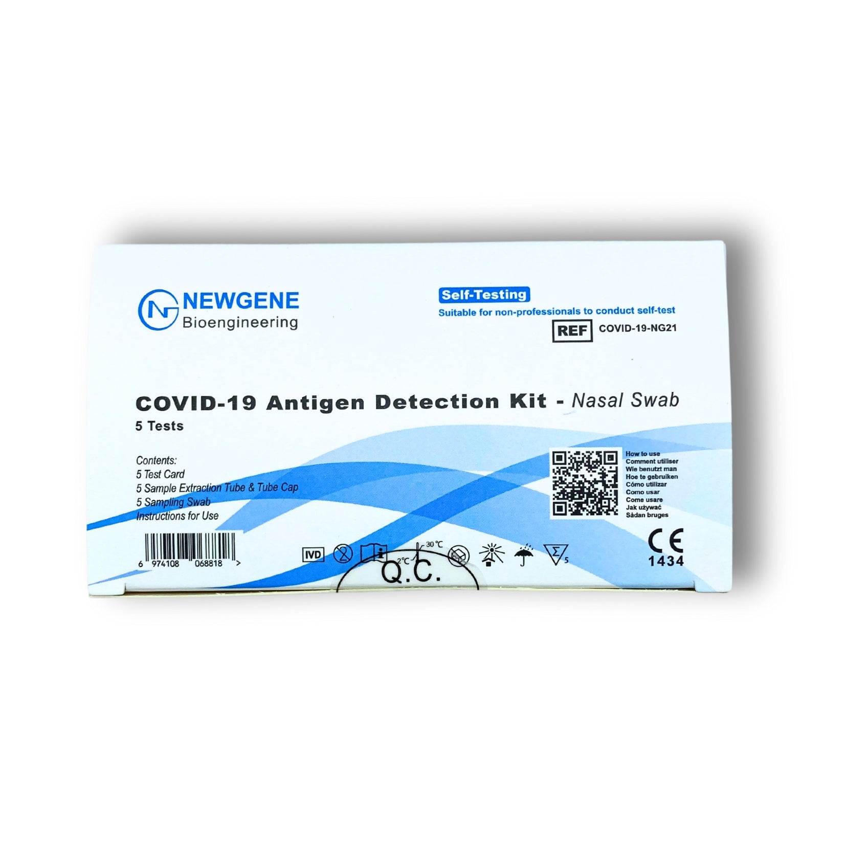 NEWGENE COVID-19 Antigen Detection Kit Home Test (Nasal) 5-Pack