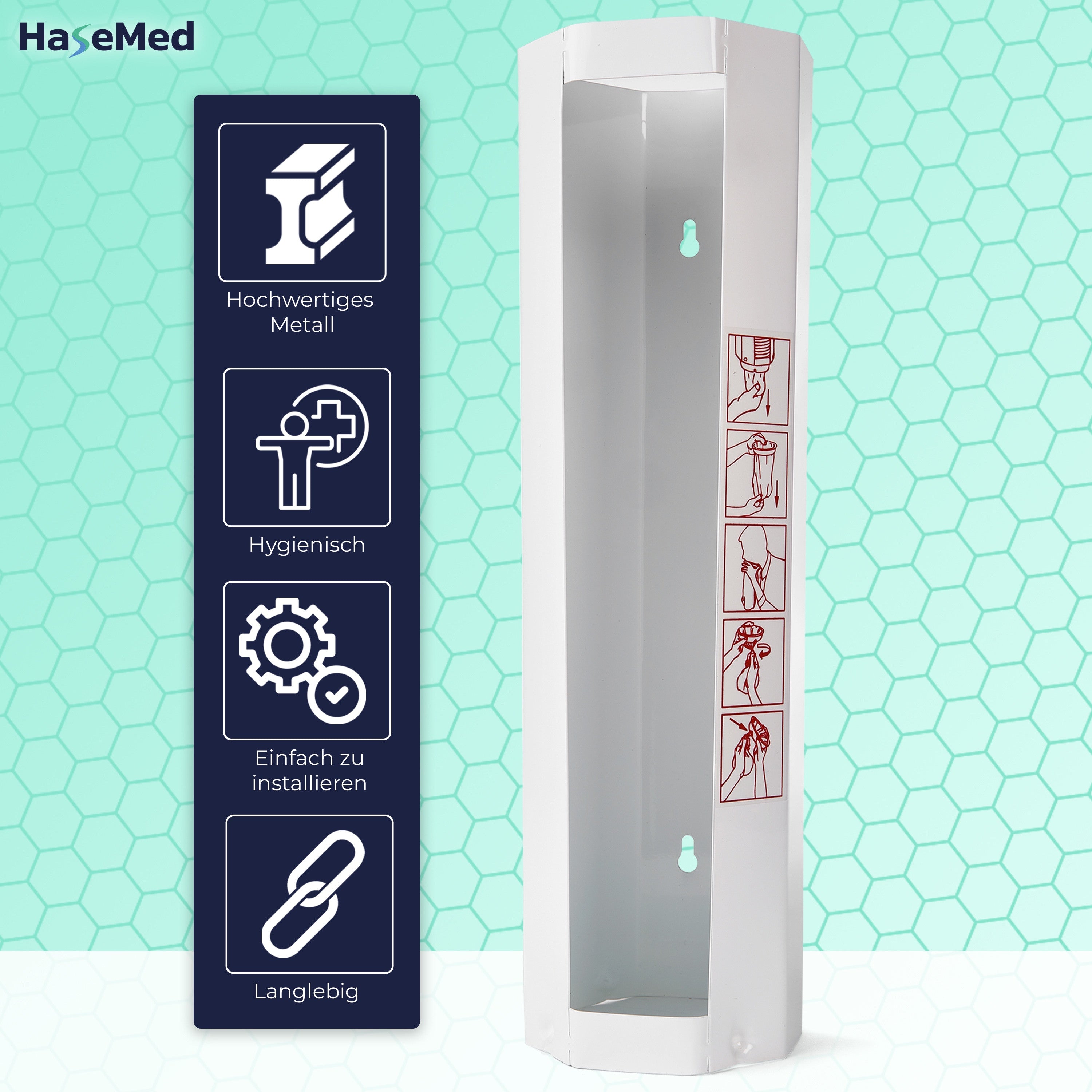 HaseMed Metalen dispenser voor braakzakjes maat: XL