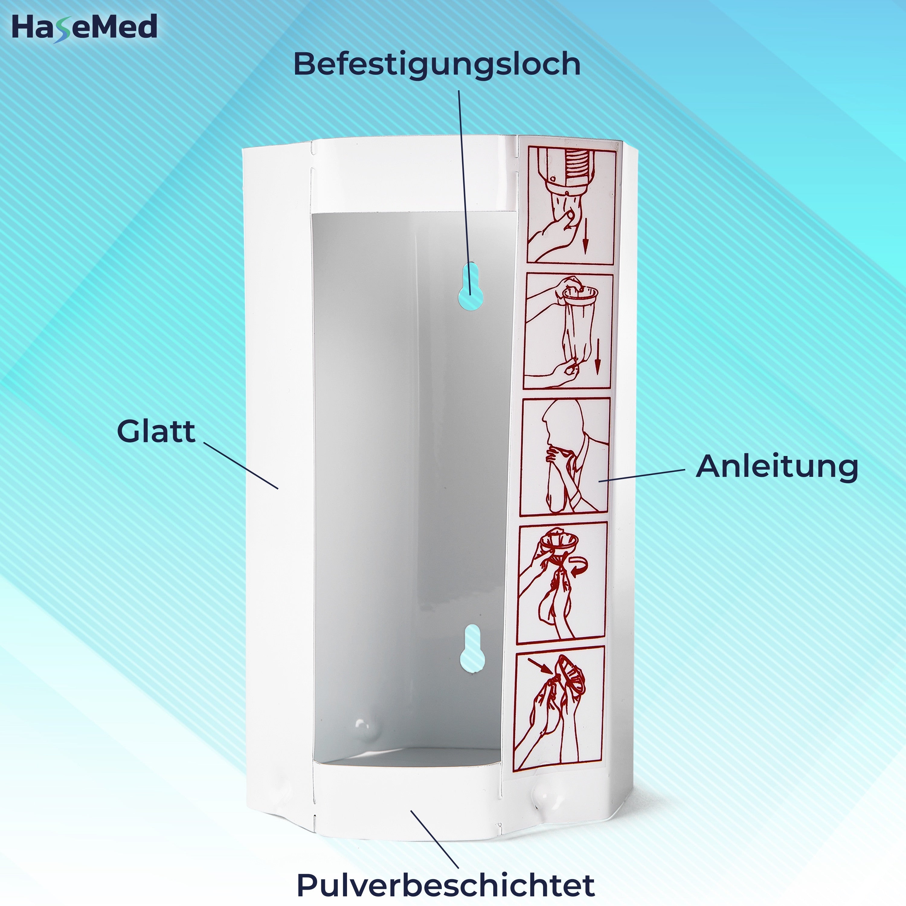 HaseMed Metal Dispenser for Sickness Bags Size: M