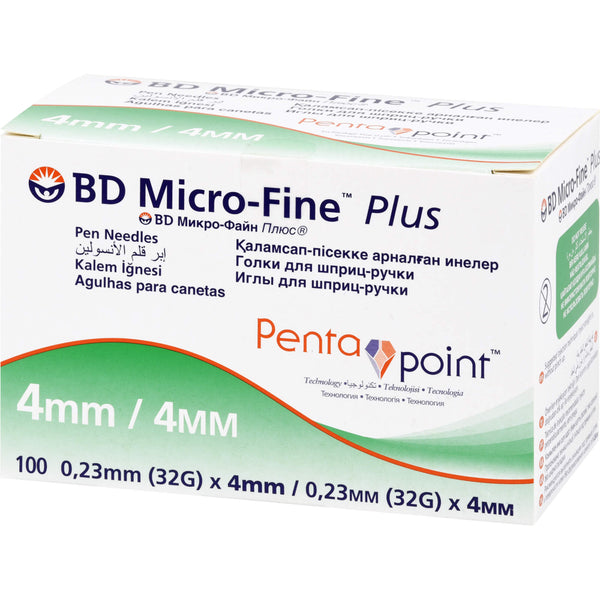 BD Micro-fine+ 4 mm Pennaalden 0,23x4 mm, 1 verpakking = 100 stuks