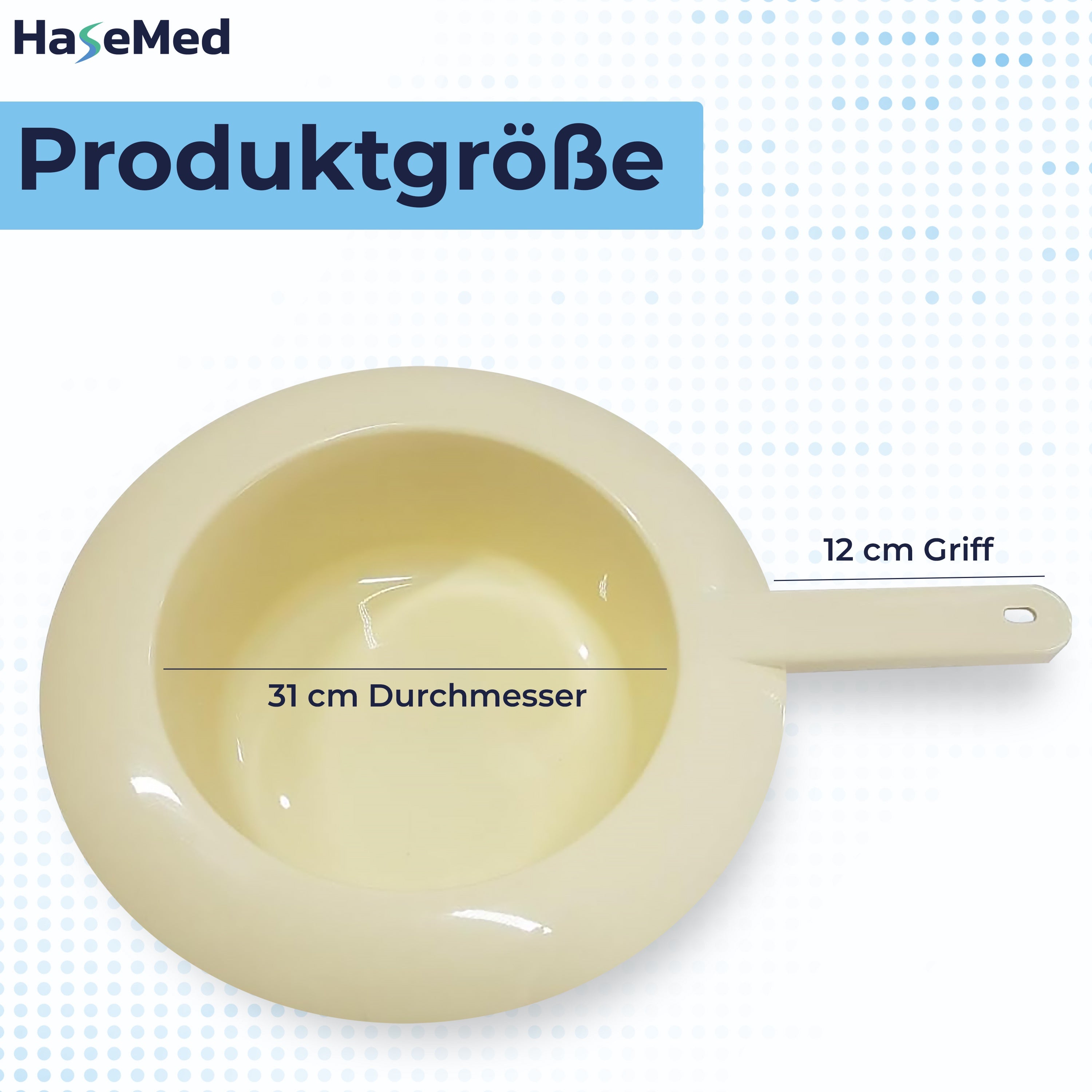 HaseMed Bedpan with Lid, Plastic 31 cm