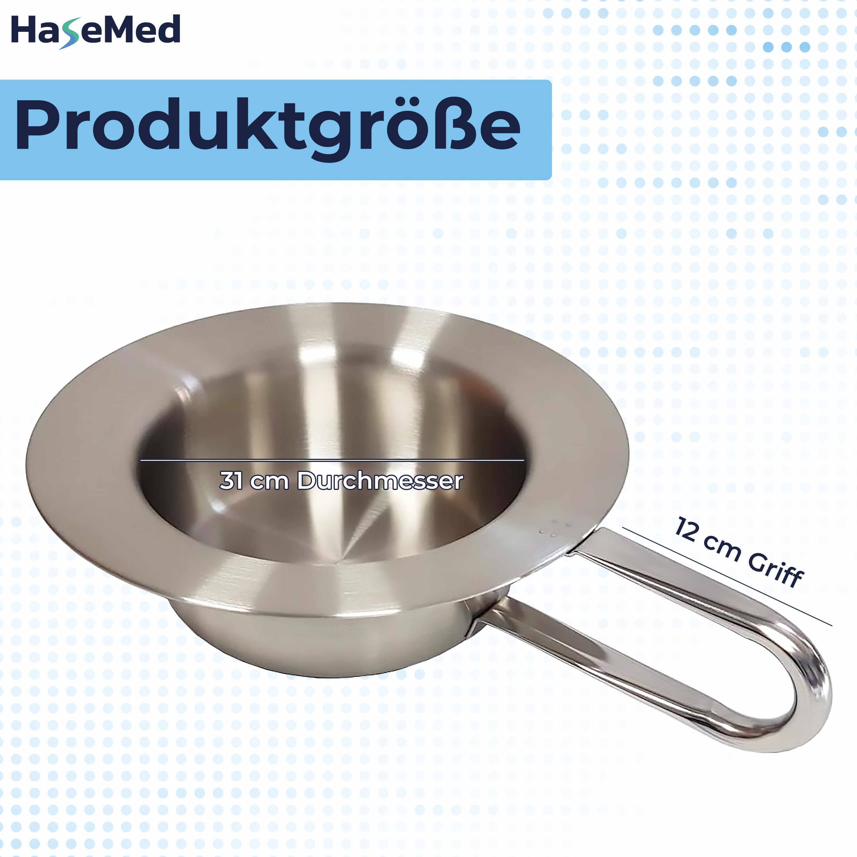 HaseMed Bedpan with Lid, Stainless Steel approx. 31 cm