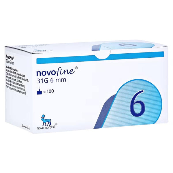NovoFine 31G Pennaalden, 6mm, 1 verpakking = 100 stuks